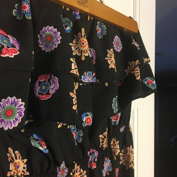 Strapless floral ruffle top dress - Picture 3 of 4